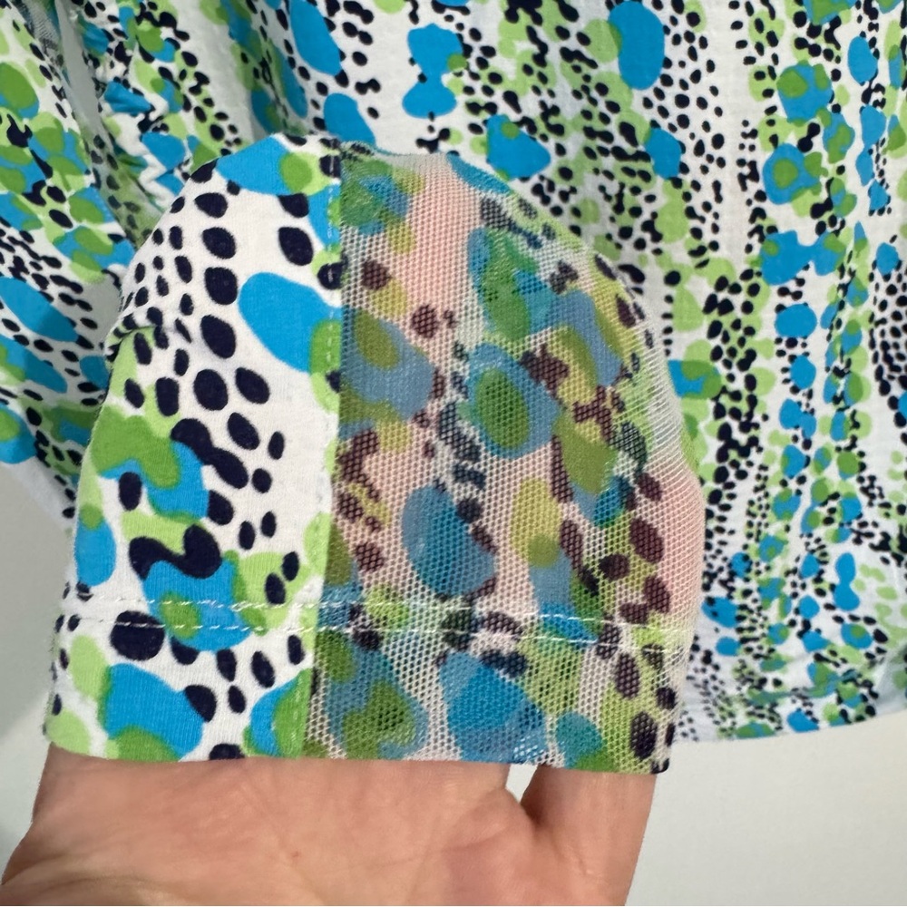 IBKUL Pullover 1/4 Zip Kamila Small S Mockneck Blue Green Athleisure Long Sleeve - Picture 7 of 7